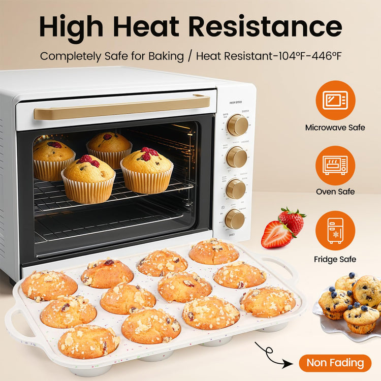 Silicone Muffin Pans for Baking 1 Pack