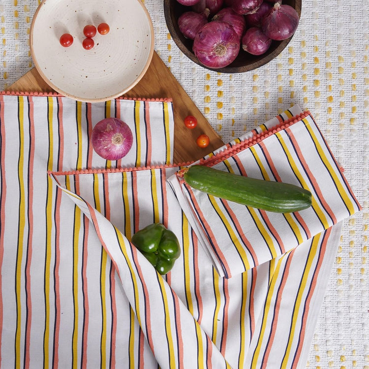 Printed Kitchen Dish Bar and Tea Towels Cotton (6 Count)