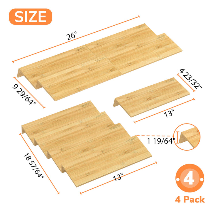 Bamboo Spice Drawer Organizer with Non (4 Count)