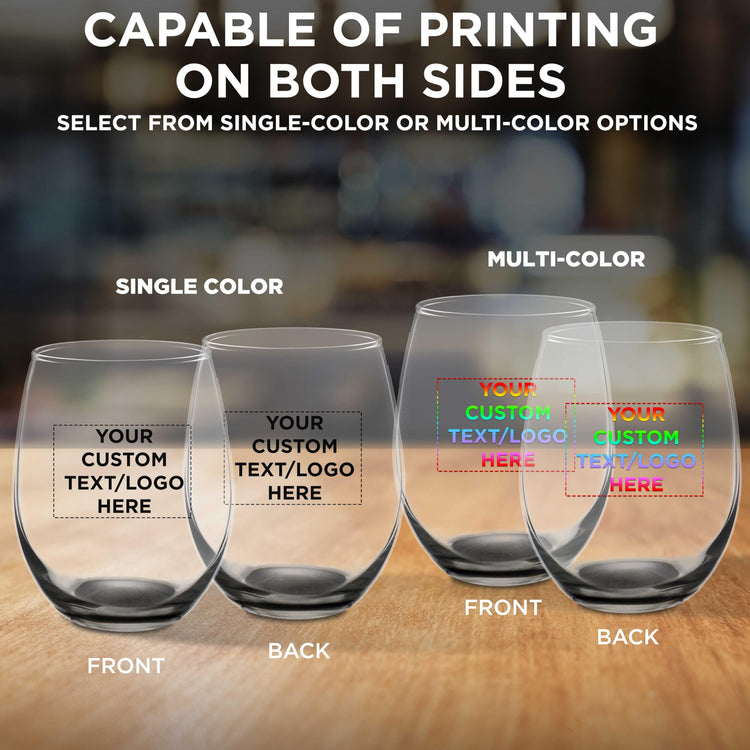 Custom Stemless Wine Glasses in Bulk by ARC Perfection (100 Count)
