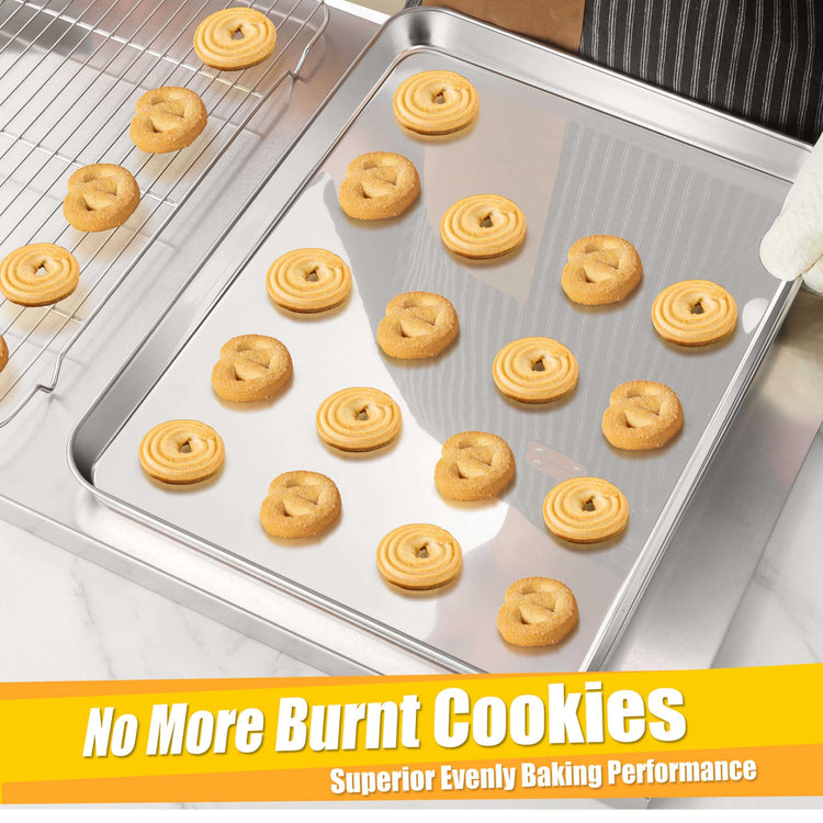 1 Pack 18x13 Inches Stainless Steel Baking Half Sheet (3 Count)
