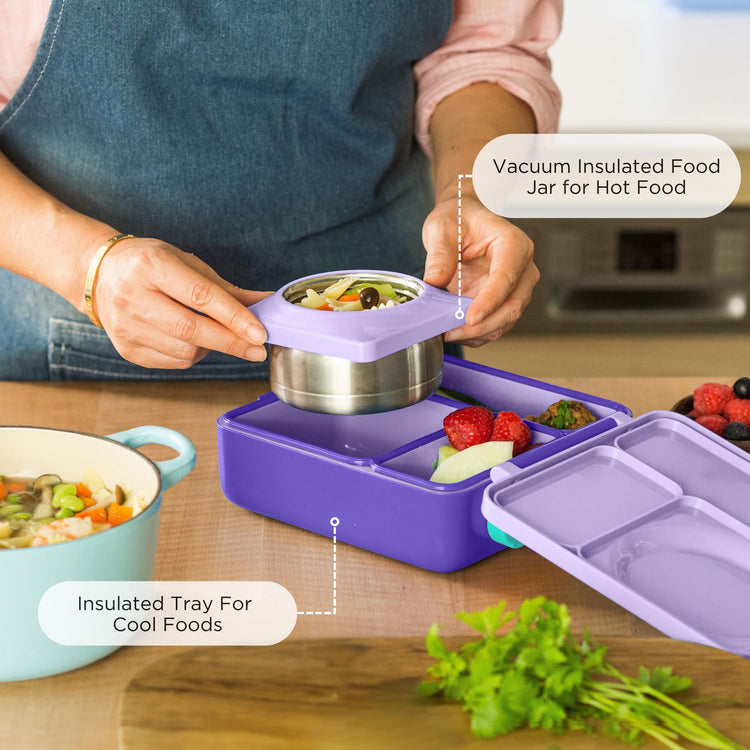 OmieBox Kids Insulated Leakproof Bento Lunch Box with Food Jar