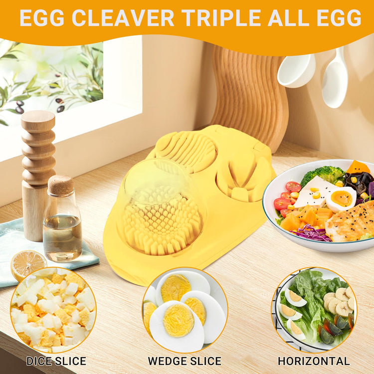 1 Pack Yellow Heavy Duty Egg Slicer with 3 Cutting Modes