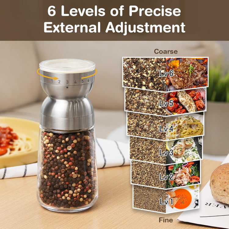 Pepper Grinder Salt Grinder Manual (2 Count)
