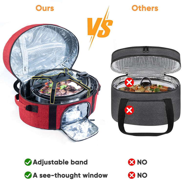 Insulated Slow Cooker Carrying Bag for 6