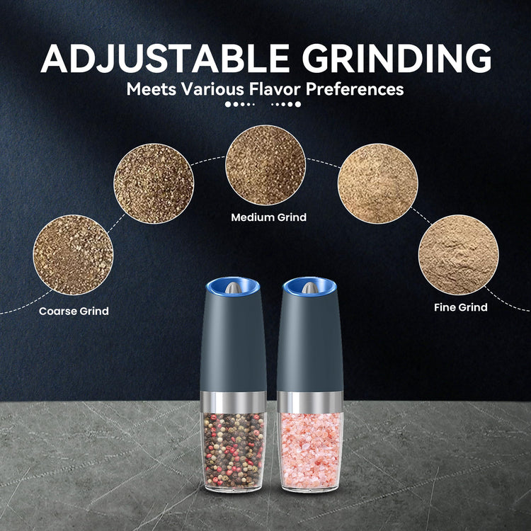 Battery Operated Gravity Salt And Pepper Grinder Set (2 Count)