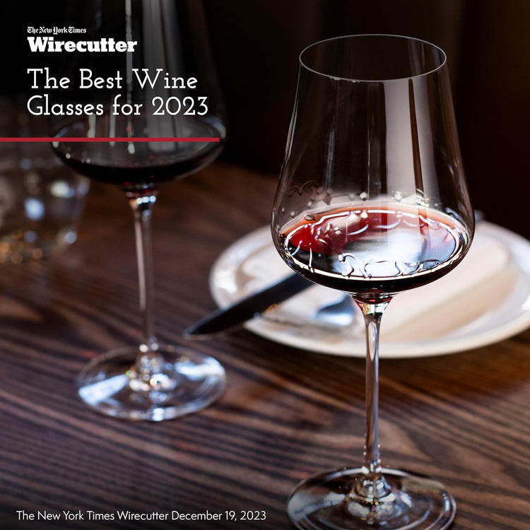 Gabriel-Glas StandArt Crystal Wine Glasses, Set of 2 with Gift Box - Premium, Universal Wine Glass for Red and White Wine - Dishwasher Safe, Lead-Free, 16 oz.