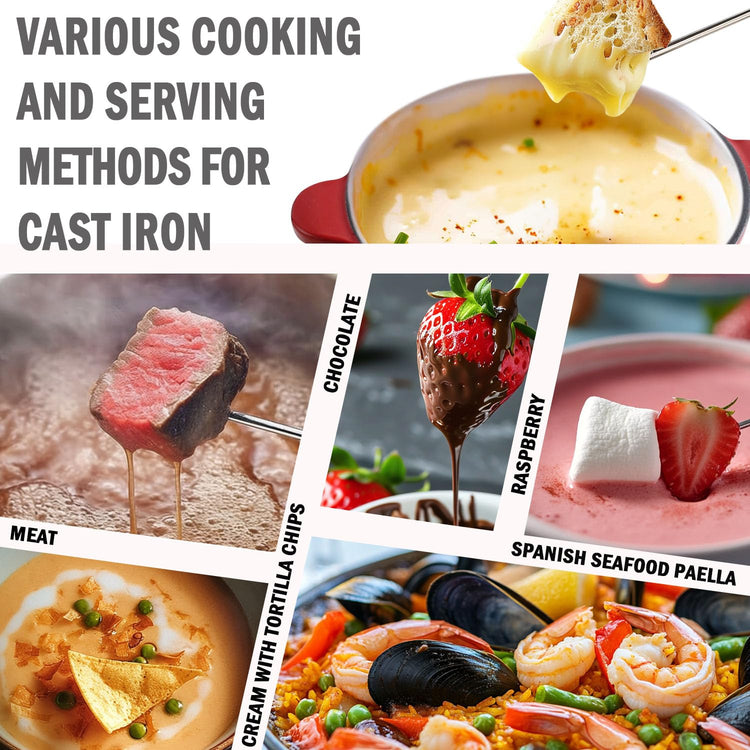 Cast Iron Cheese Fondue Pot for Chocolate Fondue Pot