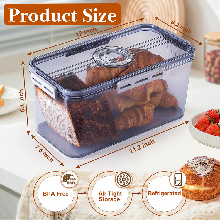 Bread Box for Homemade Bread Boxes for Kitchen Counter Airtight