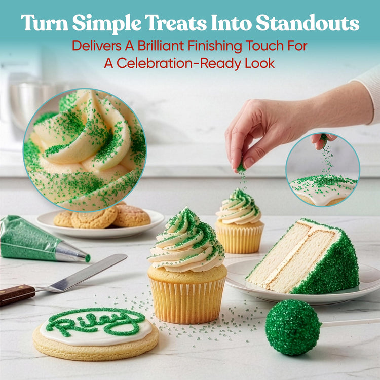Green Sanding Sugar for Baking & Cookie Decorating (5 Ounce)