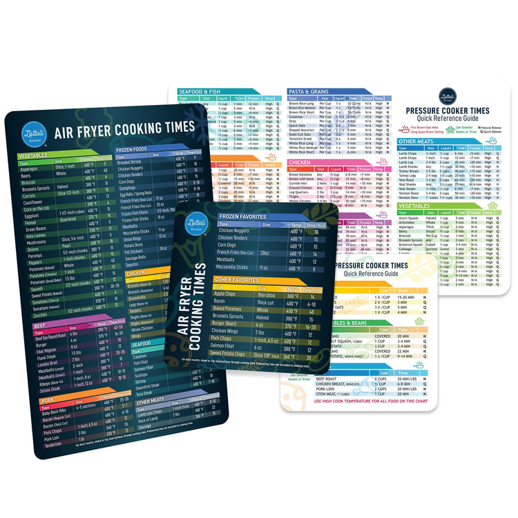 Air Fryer Magnetic Cheat Sheet Set