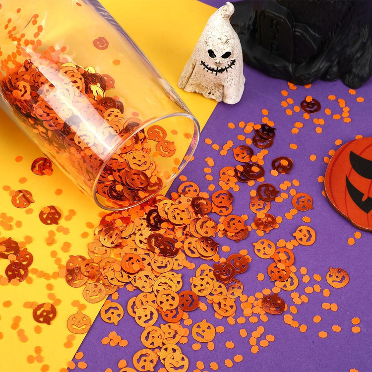 Halloween Pumpkin Confetti Table Decorations