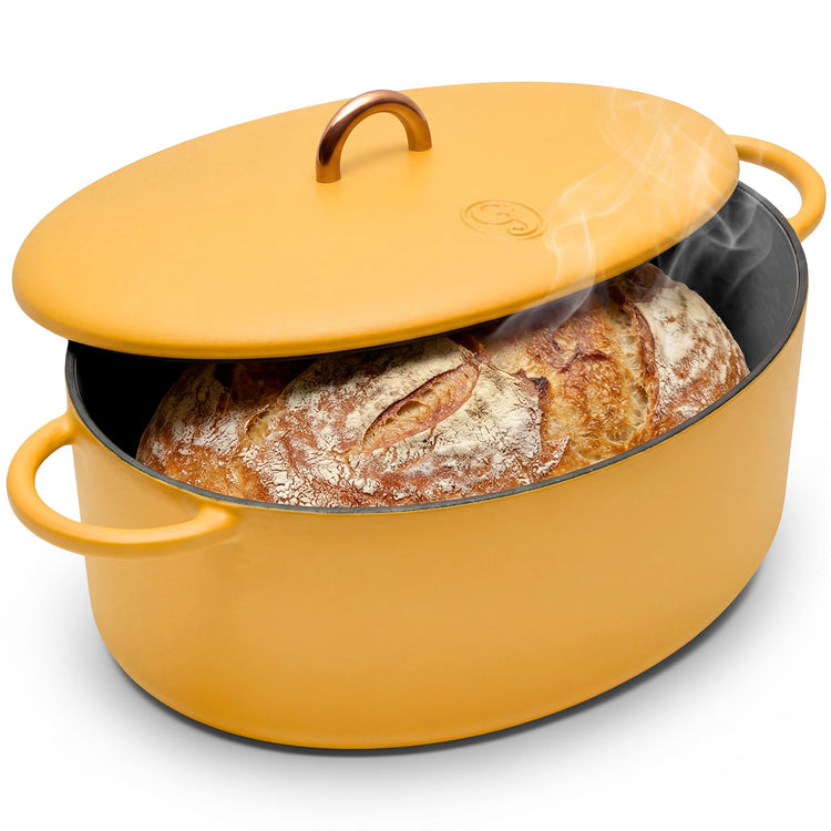 6.75 Quart Enameled Cast Iron Dutch Oven Pot w