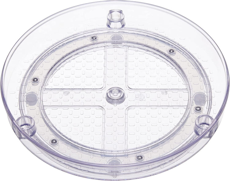 Amazon Basics Lazy Susan Turntable Organizer, 9" Diameter, 2 Tier, Clear