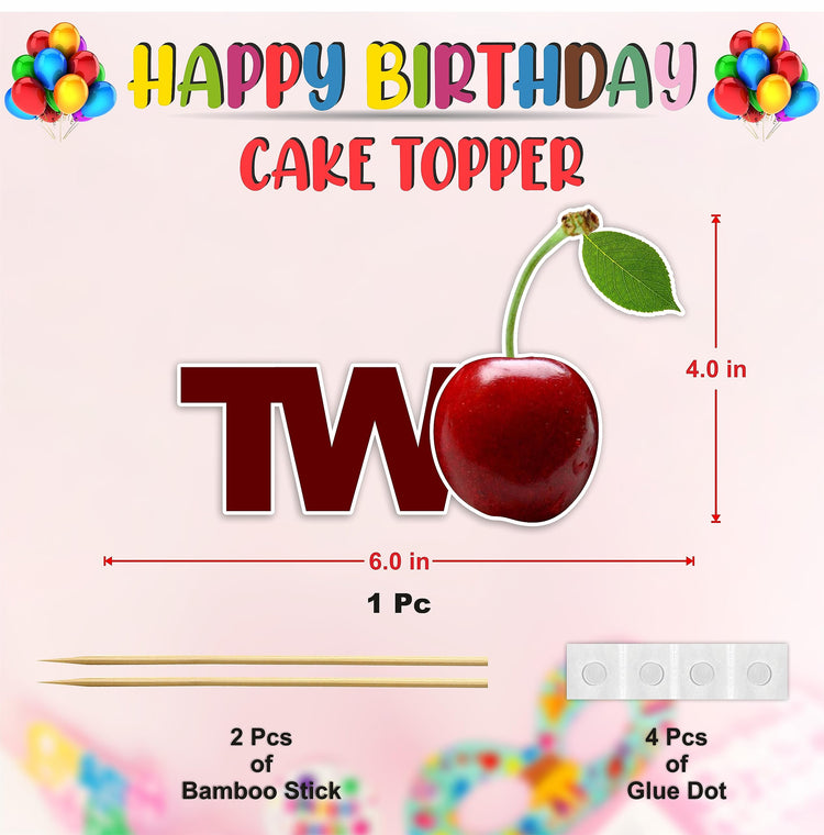 Cherry Two Cake Topper