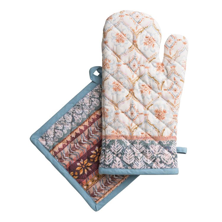 100% Cotton Oven Mitt & Pot Holder Set