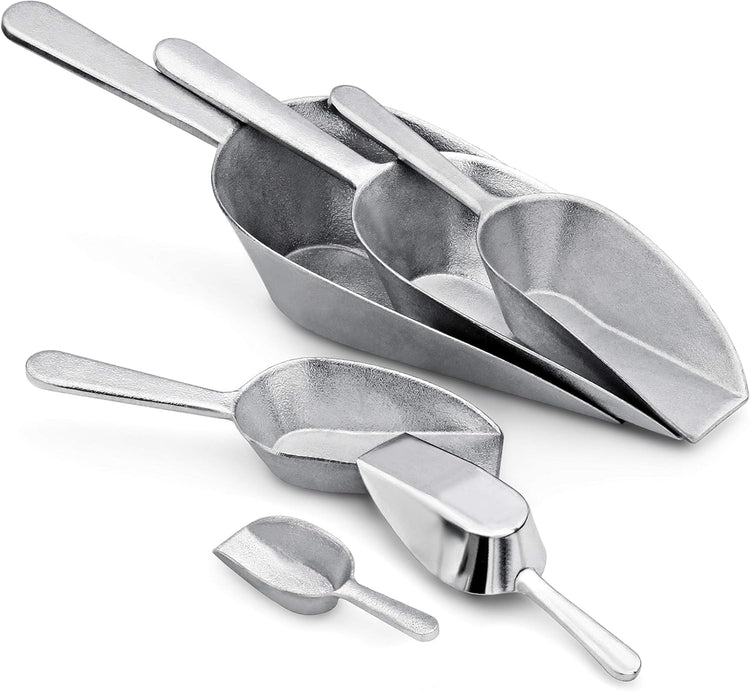 New Star Foodservice 34622 Cast Aluminum Flat Bottom Utility Scoop, 1oz, Extra Small Size, Silver (Hand Wash Only)