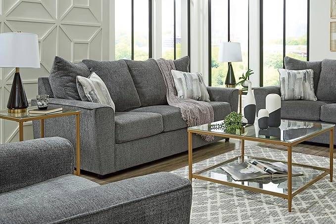 Signature Design by Ashley Stairatt Contemporary Square Upholstered Chair, Gray