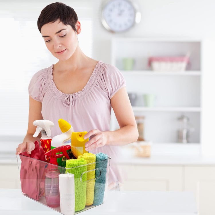 Clear Plastic Storage Bins (8 Count)