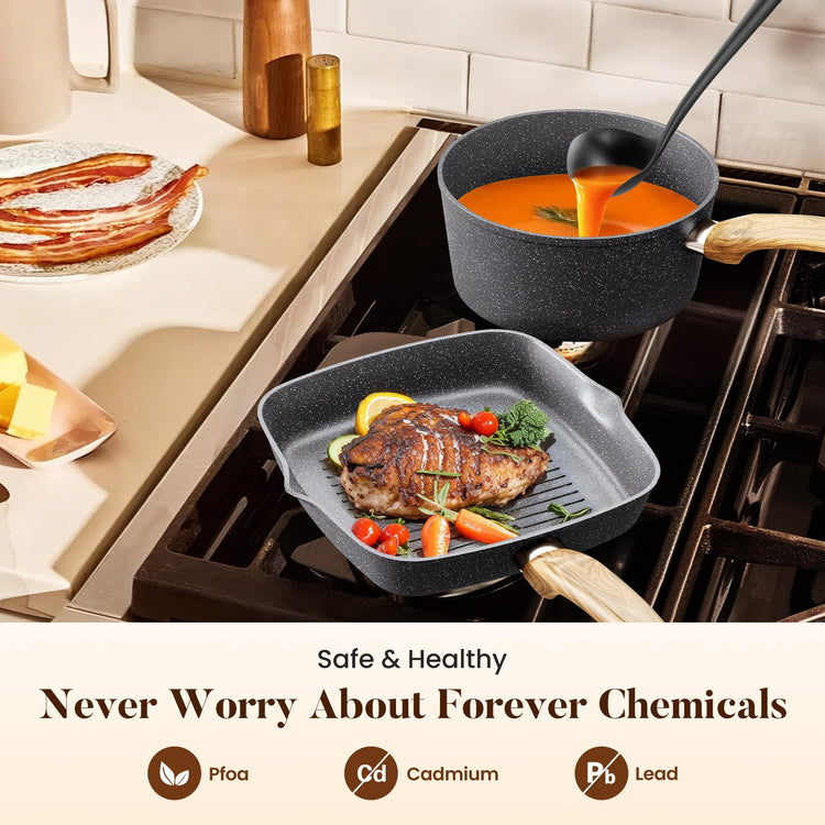Granite Pots and Pans Set Non Stick