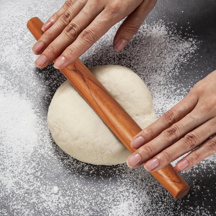 Natural Solid Bubinga Wood French Rolling Pin for Baking