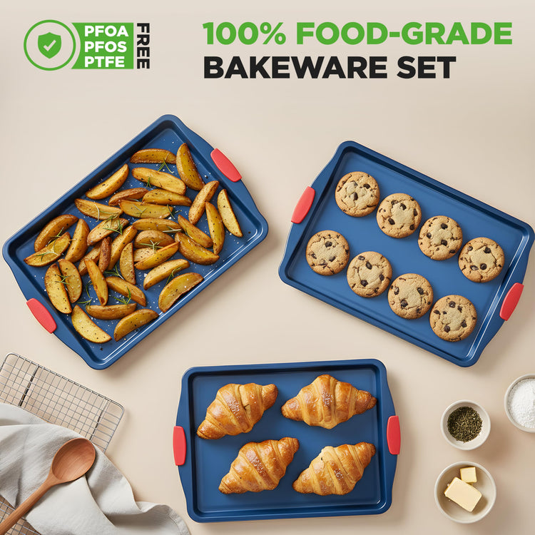 3 Piece Nonstick Cookie Sheets for Baking