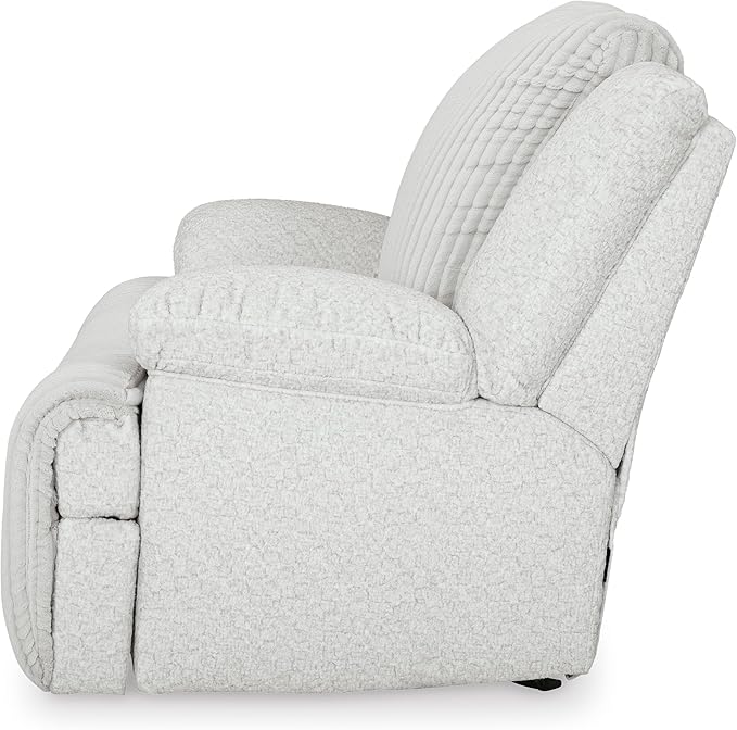 Signature Design by Ashley Top Tier Modern Indoor Upholstered Manual Rocker Recliner, White