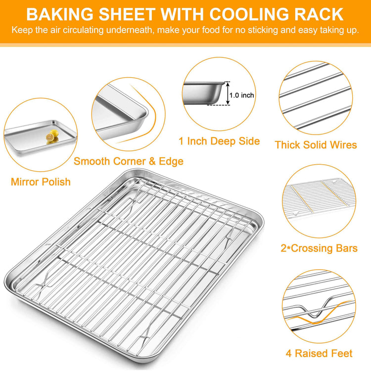 16x12 Inch Baking Sheet with Wire Cooling Rack