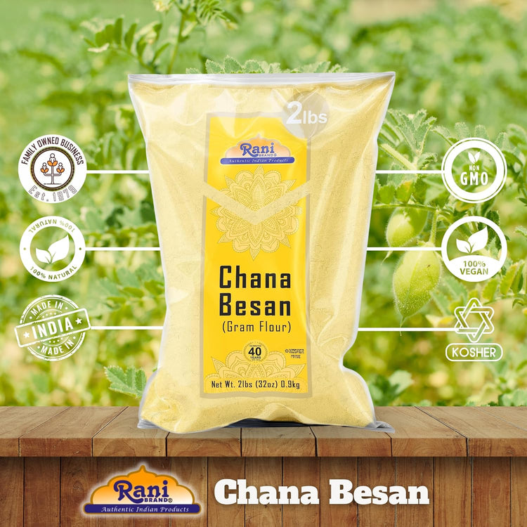 Rani Chana Besan (Chickpeas Flour, Gram) 32oz (2lbs) 908g ~ All Natural | Vegan | Gluten Friendly | NON-GMO | Kosher | Indian Origin - Nestoria