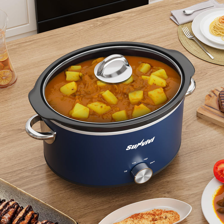 4 Quart Slow Cooker & Mini Food Warmer with 3 Heating Settings