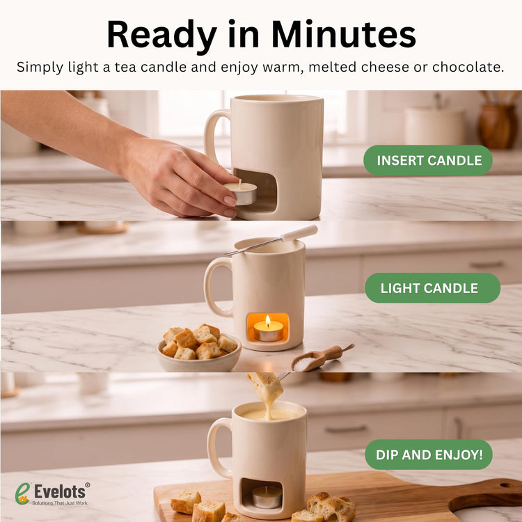 2 Pack Ceramic Fondue Cheese Mugs (2 Count)