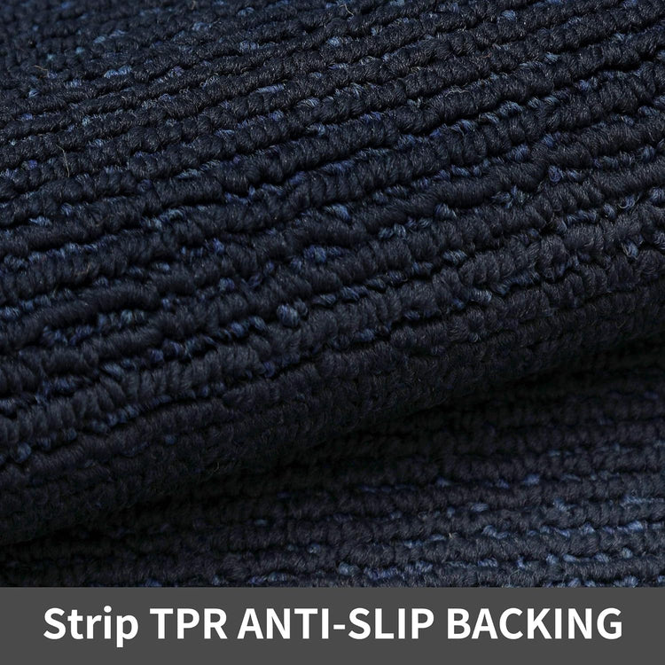 COSY HOMEER 24x35 Inch/24X60 Inch Kitchen Rug Mats Made of 100% Polypropylene Strip TPR Backing 2 Pieces Soft Kitchen Mat Specialized in Anti Slippery and Machine Washable,Navy