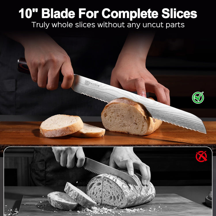 Bread Knife 10 inch Serrated Knife