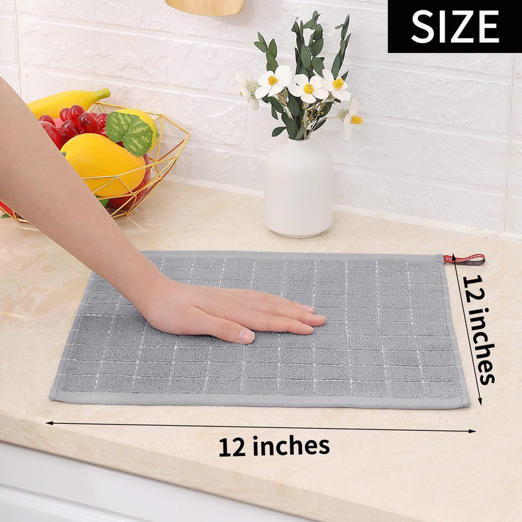 100% Cotton Terry Kitchen Dish Cloths (12 Count)
