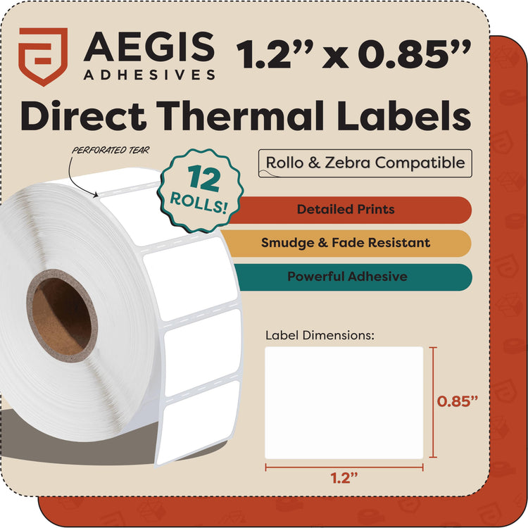 1.2" X 0.85" Direct Thermal Printer Labels
