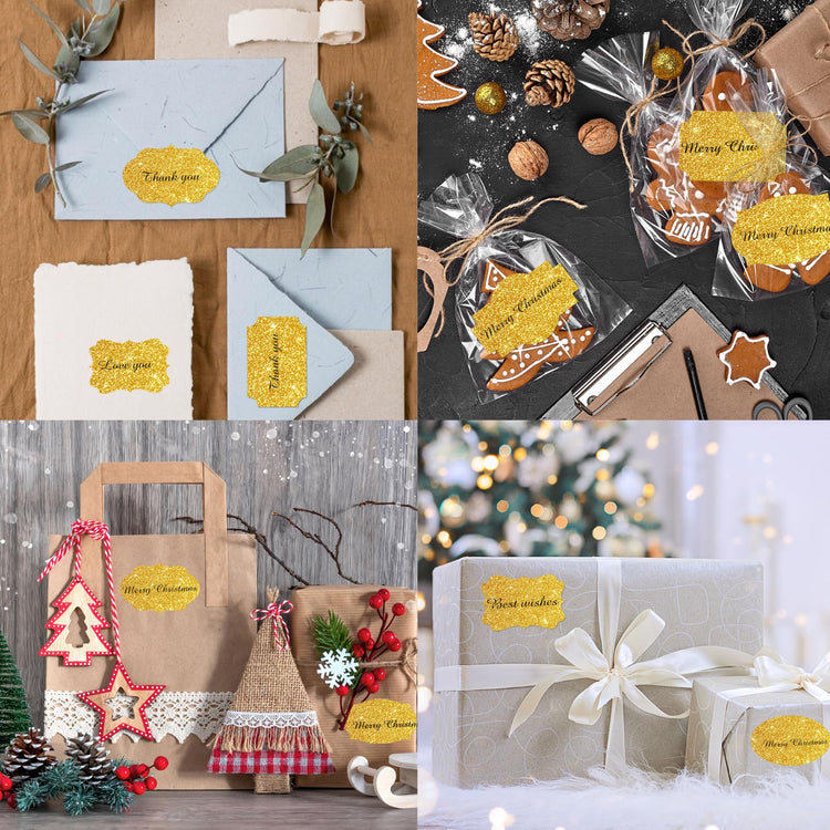 Bright Gold Labels Stickers