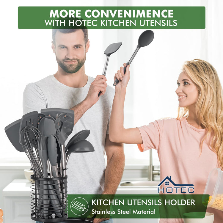 446°F Heat Resistant Silicone Kitchen Utensils (14 Count)