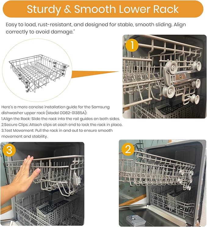 ใ๐ฎ๐ฌ๐ฎ๐ฒ ๐๐ฅ๐๐ง๐๐๐๐ใDishwasher DD82-01385B A/S Assembly-Middle Dishrack (20.5''W*20''D), Center Dishrack (With Dishrack Rollers) - Fit for Samsung Dishwasher Parts DW80R2031/DW80M2020US Series