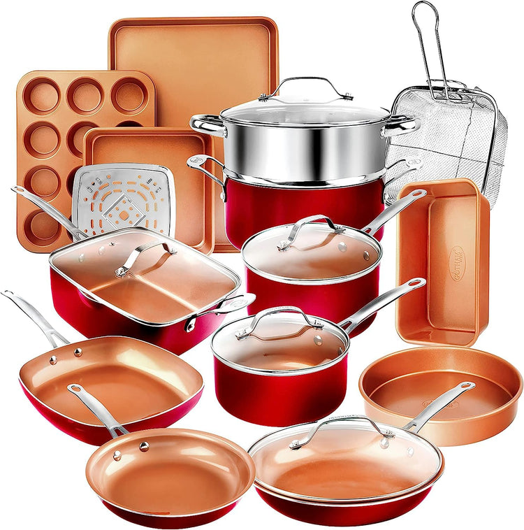 20 Pc Pots and Pans Set Nonstick Cookware + Bakeware Set