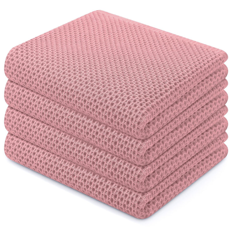 100% Cotton Waffle Weave Kitchen Dish Towels 4 (4 Count)