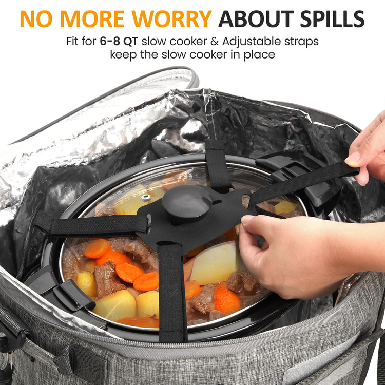 Portable Slow Cooker Bag Fits for 6