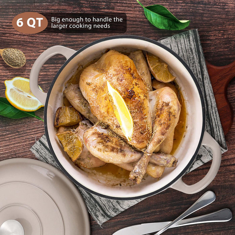 6 Quart Enameled Cast Iron Dutch Oven