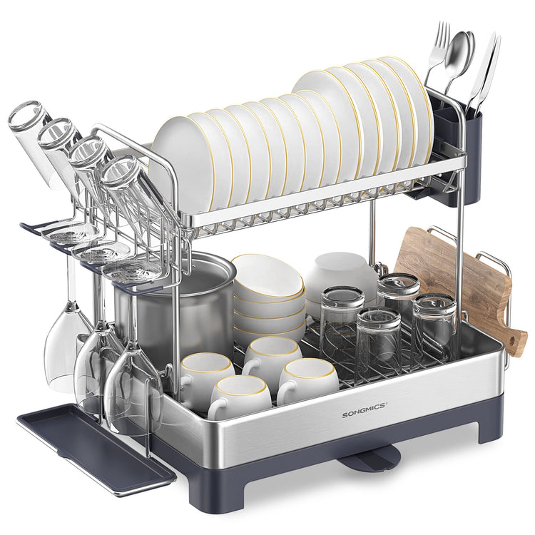 2 Tier Dish Drying Rack for Kitchen Counter
