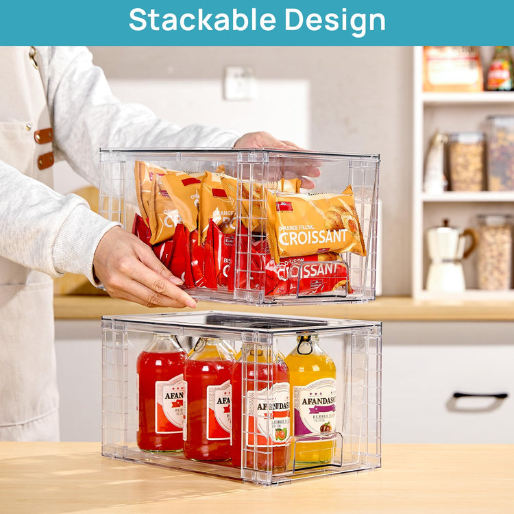 8 Pack Large Stackable Storage Drawers (8 Count)
