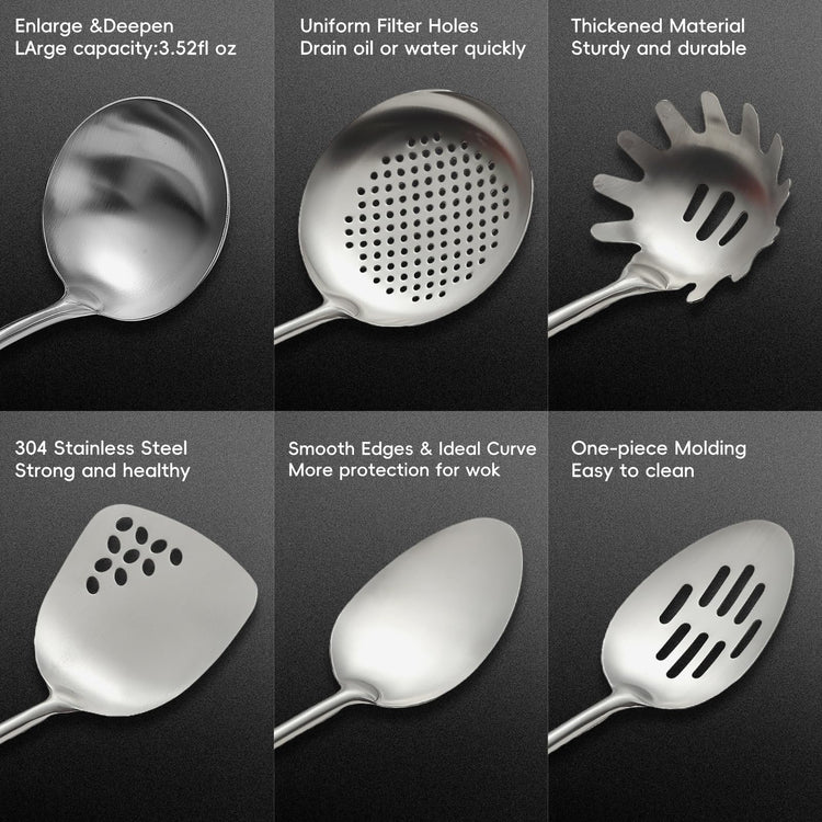 18 10 Stainless Steel Kitchen Utensils Set (6 Count)
