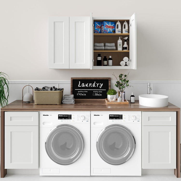 Solid Wood Laundry Room Wall Cabinets