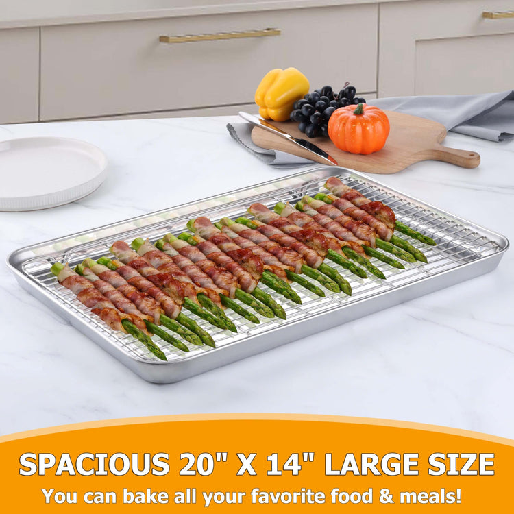 Large Baking Sheet with Wire Cooling Rack