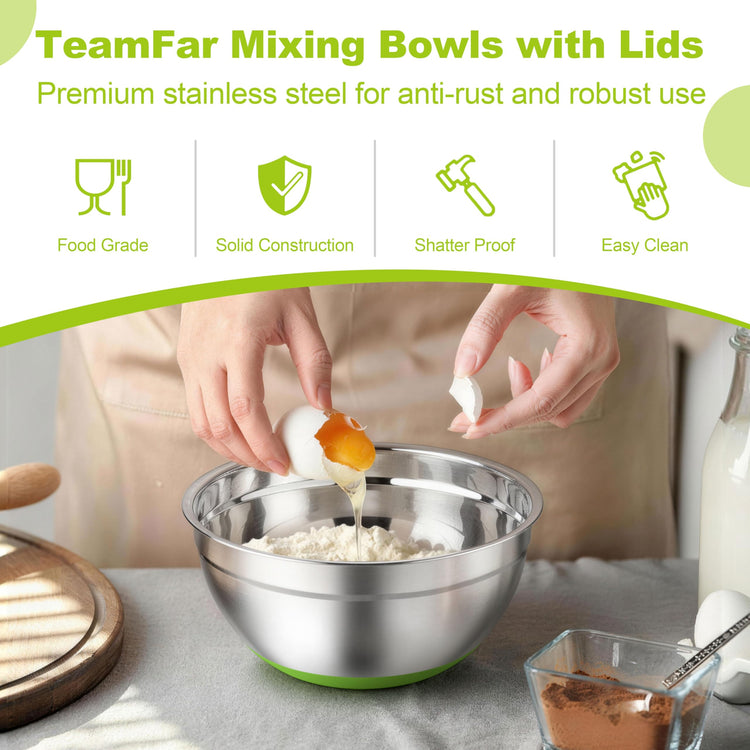 Mixing Bowls Stainless Steel Salad Bowls with Lids