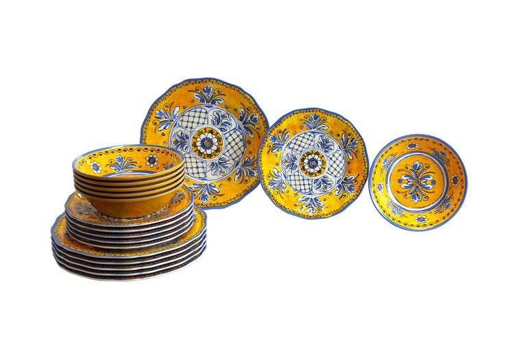 18 Piece Luxury Melamine Dinnerware Set