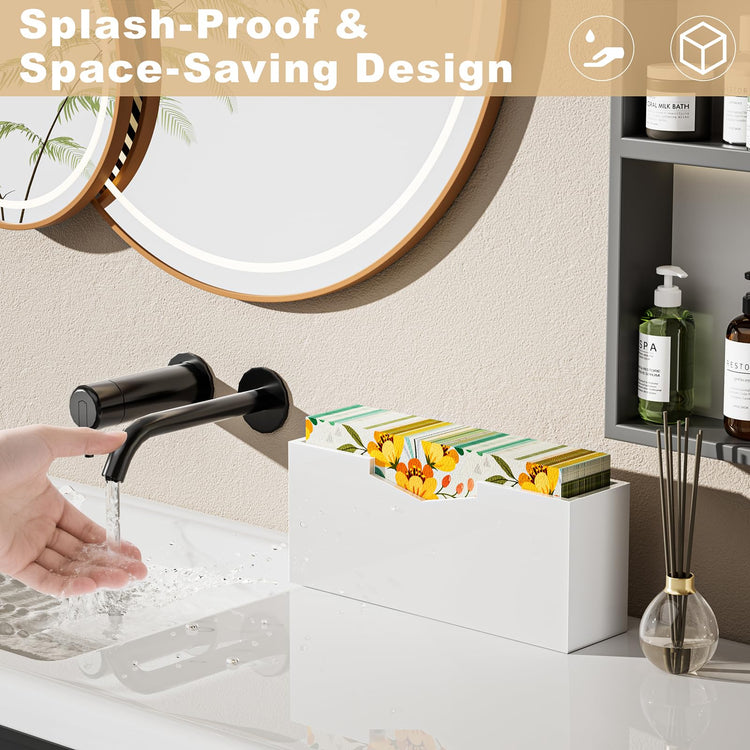 White Acrylic Guest Towel & Napkin Holder